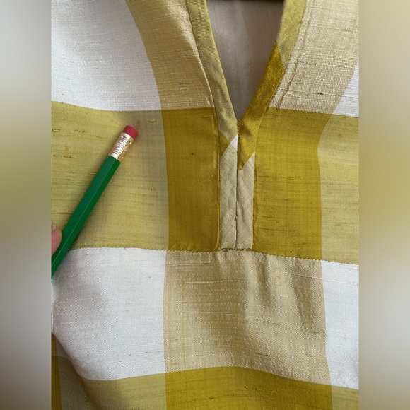 Vintage Star of Siam yellow gold gingham silk dress - Picture 10 of 10
